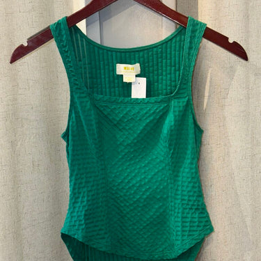 Maeve green stripey square neck tank