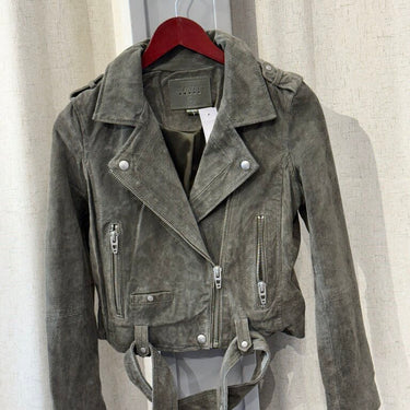 Blank NYC Grey Suede Moto Jacket