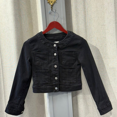 Maeve black front pocket jean jacket