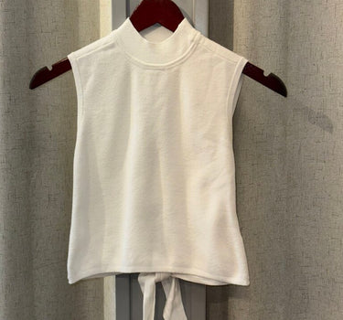 Maeve White Mock Neck Top