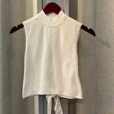 Maeve White Mock Neck Top