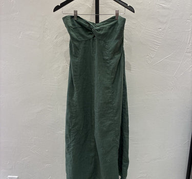 Madewell Knot Front Strapless Linen Dress Size 6