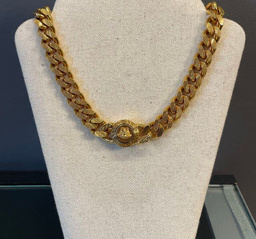 Versace gold chain medusa head necklace