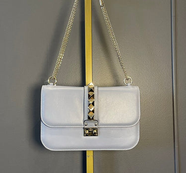 Valentino Garavani Rockstud Lock Medium Shoulder Bag (Light Blue)