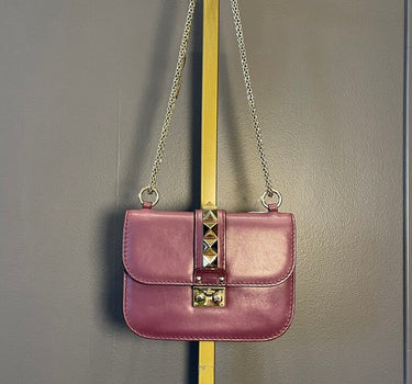 Valentino Garavani Rockstud Lock Mini Shoulder Bag (Purple)