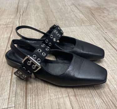 36- Astra leather buckle flats