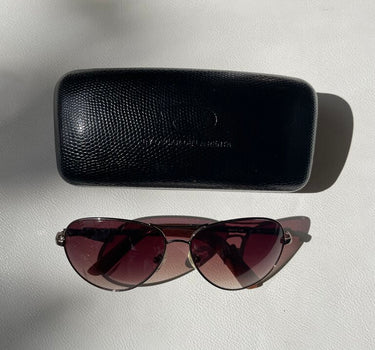 Oscar de La Renta brown aviator w/ case