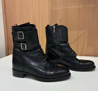 Prada Leather Combat Boots Size 39.5