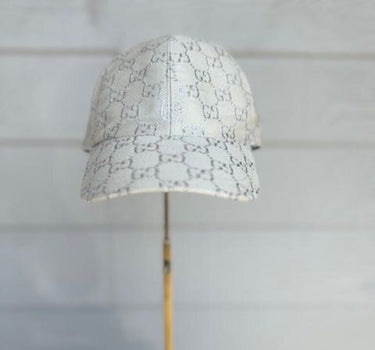 Canvas Lame GG Monogram Rush Baseball Hat Gardenia Silver- XL