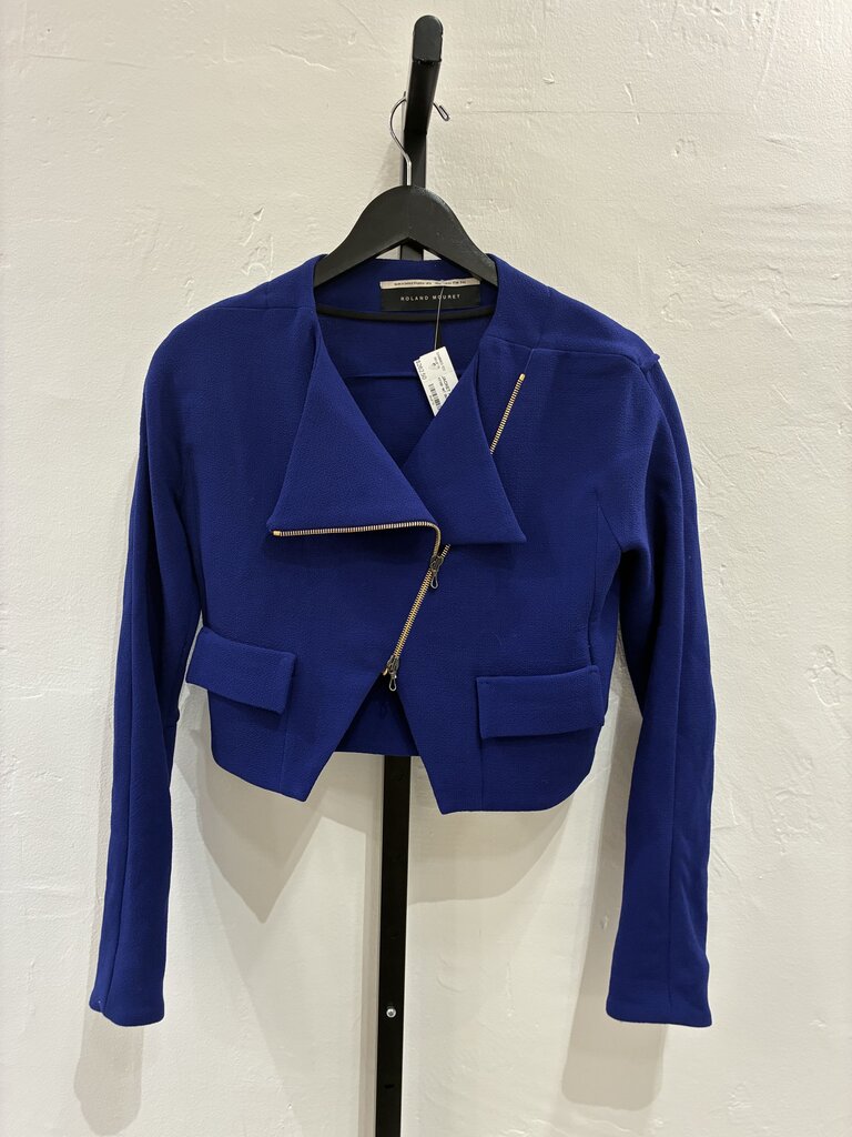 Roland Mouret Cropped Jacket with Gold Detail Size 2
