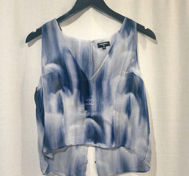 Chanel Blue Silk Top- Size 40