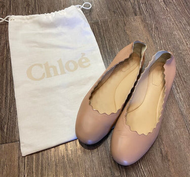 Chloe Blush Scalloped Ballet Flats Size 37.5