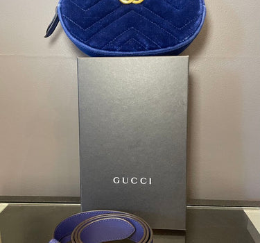Gucci Royal Blue Velvet Belt Bag