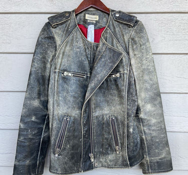 Isabel Marant Distressed Leather Moto Jacket