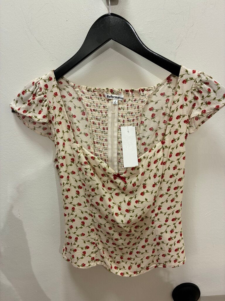 Reformation Rose Print Top Size 2