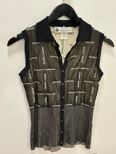 Lanvin Vintage Mesh Button Down Size 38