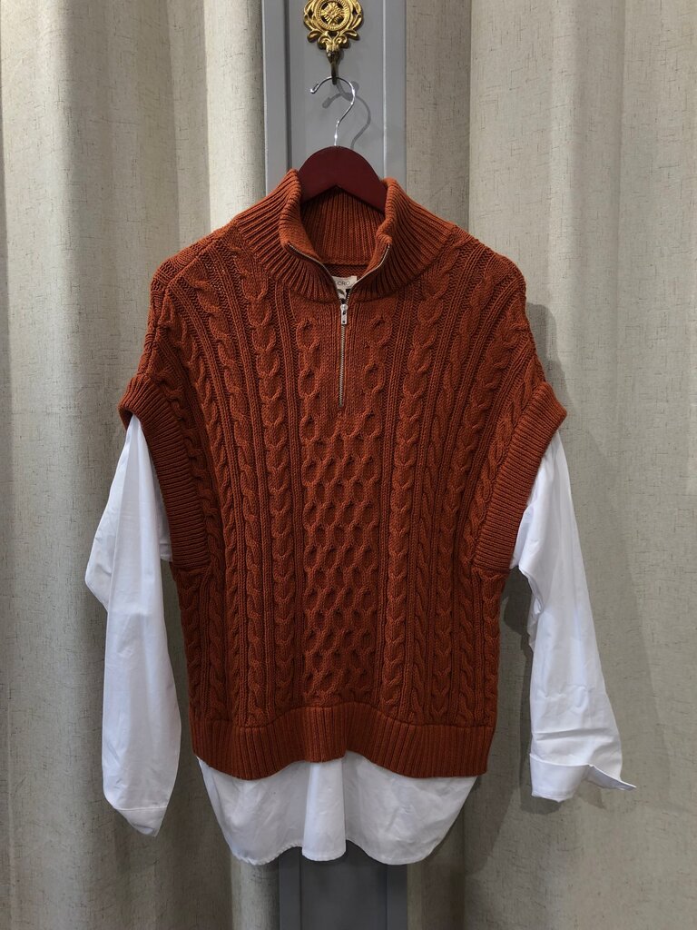 Pilcro Zip Neck Sweater Vest-XS