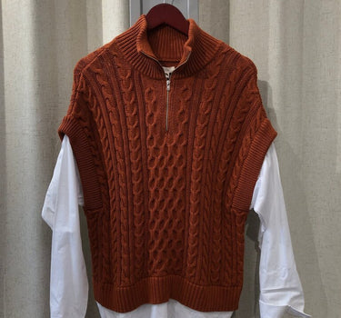 Pilcro Zip Neck Sweater Vest-XS