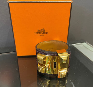 Hermès Paris Leather Cuff Bracelet