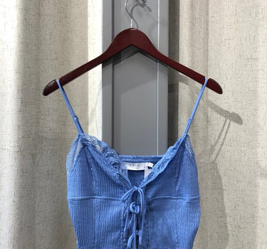 ASTR The Label Blue Cropped Top-M