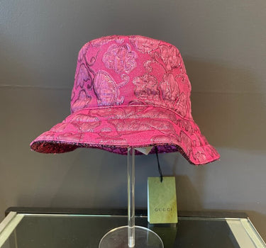 Gucci NWT Floral Embellished Pink Bucket Hat