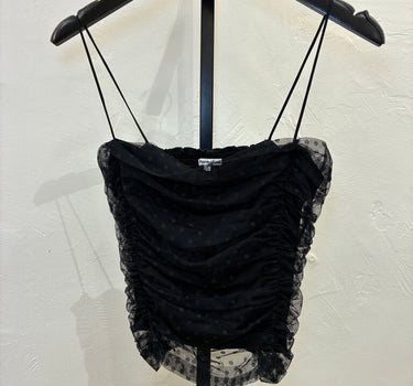 Reformation Black Ruched Cami Top Size 6