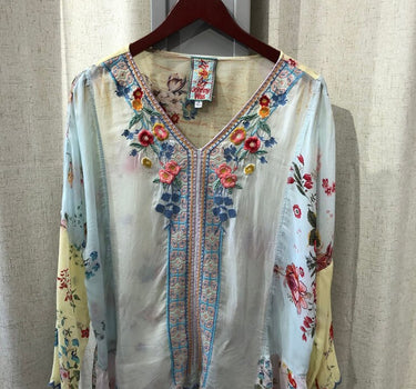 Johnny Was Floral Embroidered Top size small