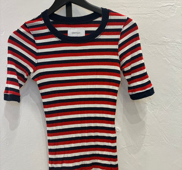 Current/Elliott Striped Ribbed Short Sleeve Top Size 0
