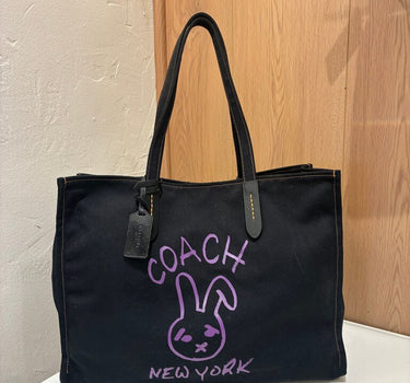 Coach New York Black Tote with Bunny Design
