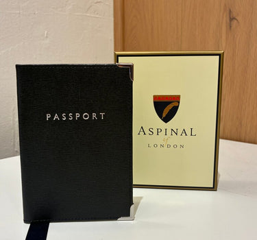 Aspinal of London Black Passport Holder