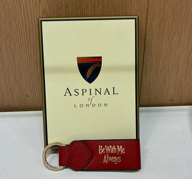 Aspinal of London Red Leather Wuthering Heights Keychain