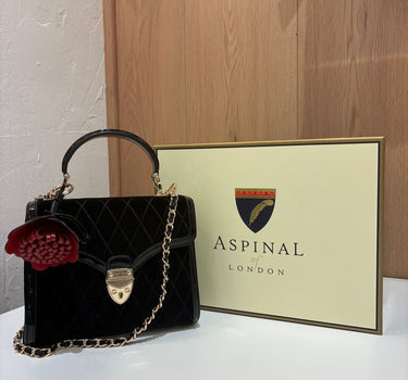Aspinal of London Midi Mayfair® Aspinal X Patrick McDowell Harlequin Hand Embroidery on Black Velvet