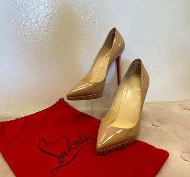 Christian Louboutin Nude Patent Leather Heels -37.5