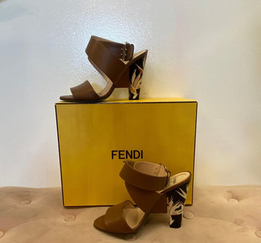 Fendi Brown Heels with Decorative Block Heel -37