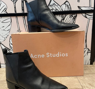 Acne Studios Black Leather Ankle Boots