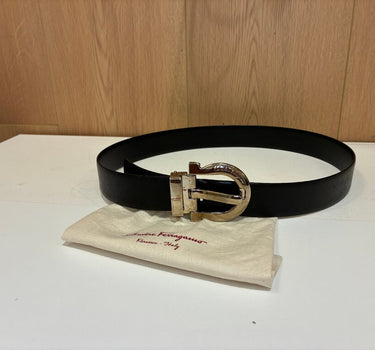 Salvatore Ferragamo Black Leather Belt