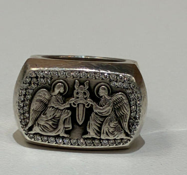 Chrome Hearts Sterling Silver Ring with Angel Design