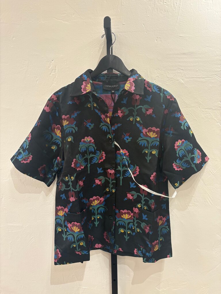 Cynthia Rowley Jacquard Camp Shirt - M