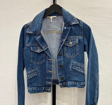 Maje Cropped Denim Jacket Size 36 (4)