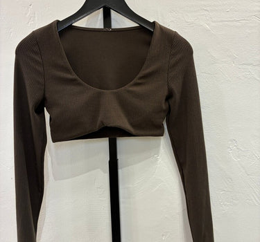 Alo Ribbed Long Sleeve Crop Top