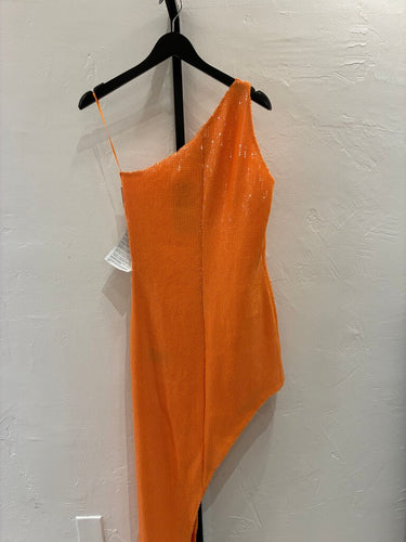 David Koma Orange Sequined Dress Size 12