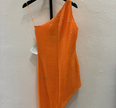 David Koma Orange Sequined Dress Size 12