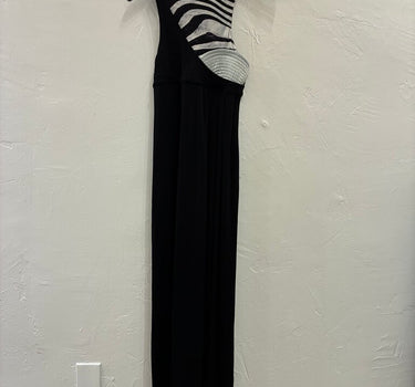 Just Cavalli Black and White Striped Maxi Dress Size 42