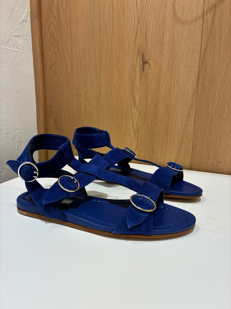 Prada Blue Suede Strappy Sandals Size 37
