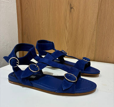 Prada Blue Suede Strappy Sandals Size 37