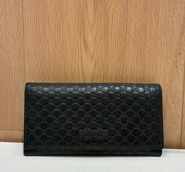 Gucci Black Embossed Monogram Wallet