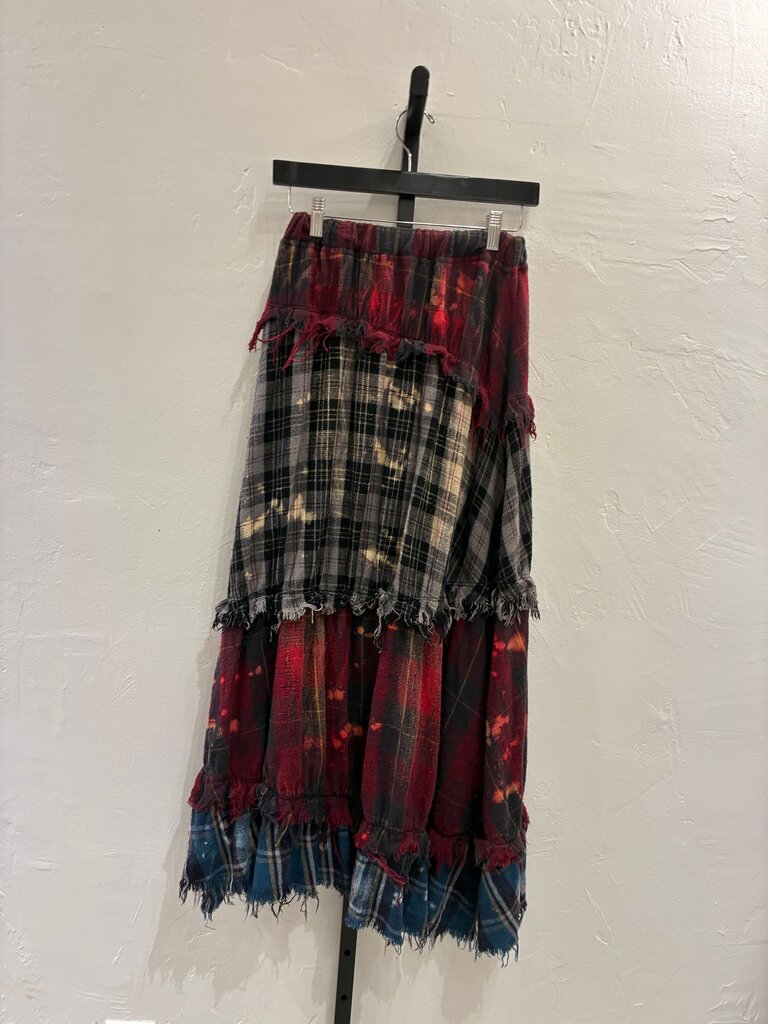 R13 Plaid Patchwork Maxi Skirt Size S