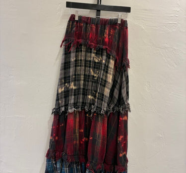 R13 Plaid Patchwork Maxi Skirt Size S
