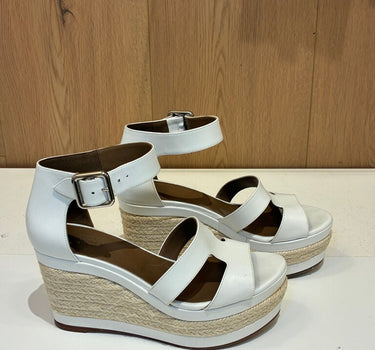 Hermes White Wedges w/ Ankle Strap sz 36