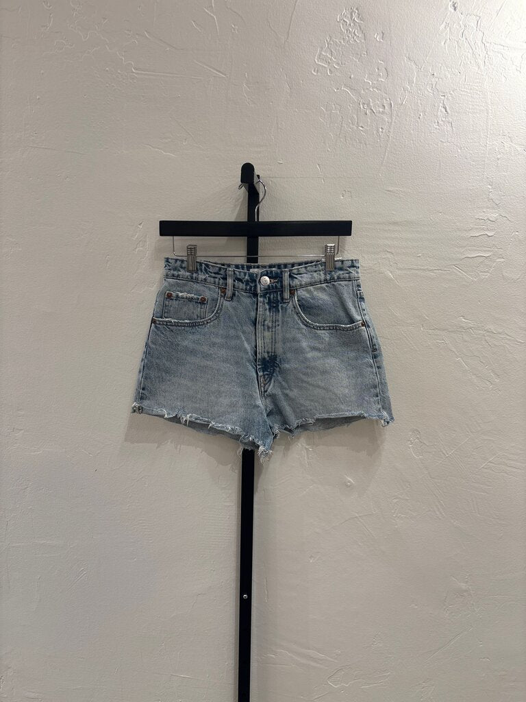 Zara High Waist Denim Cutoff Shorts - M